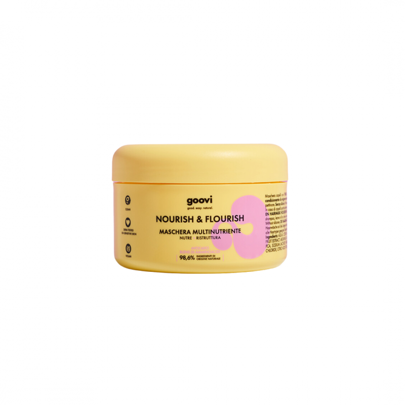 barattolo di Goovi Maschera Multinutriente e Ristrutturante per Capelli 200 ml