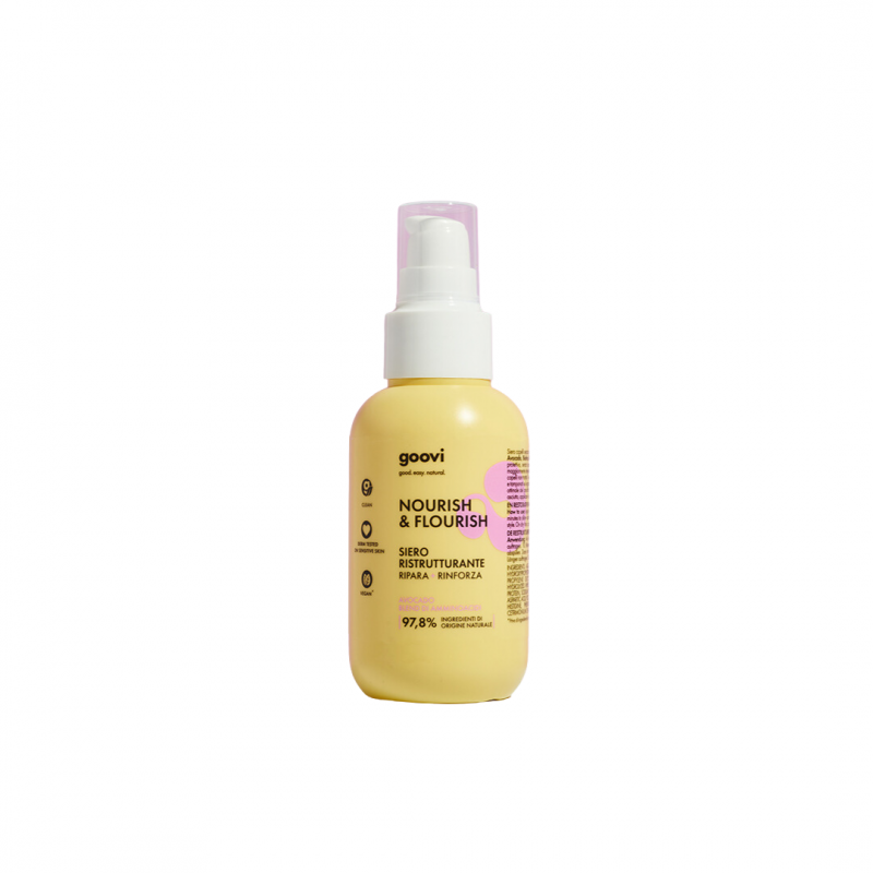 confezione di Goovi Siero Ristrutturante per Capelli Rinforzante 100 ml confezione di Goovi Siero Ristrutturante per Capelli Rinforzante 100 ml