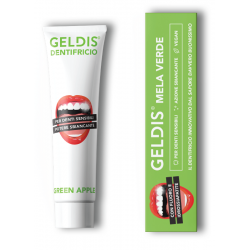confezione di Geldis Dentifricio alla Mela Verde per Gengive Sensibili Azione Sbiancante 100ml confezione di Geldis Dentifricio alla Mela Verde per Gengive Sensibili Azione Sbiancante 100ml