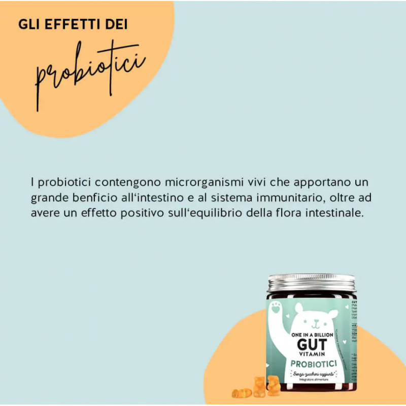 effetti di One in a Billion Gut Vitamin Probiotici per Benessere Intestinale 45 Orsetti Gommosi effetti di One in a Billion Gut Vitamin Probiotici per Benessere Intestinale 45 Orsetti Gommosi