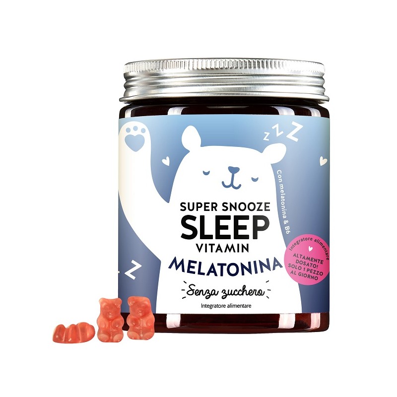confezione di Super Snooze Sleep Vitamin Melatonina 45 Orsetti Gommosi Senza Zucchero confezione di Super Snooze Sleep Vitamin Melatonina 45 Orsetti Gommosi Senza Zucchero