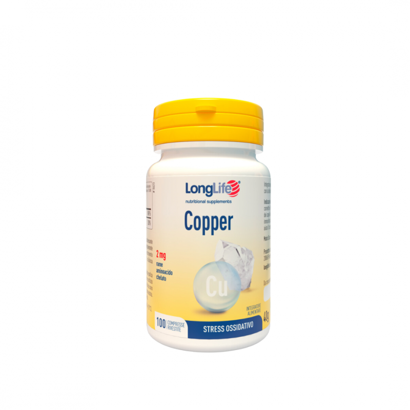Longlife Copper per Sistema Nervoso e Immunitario 100 Compresse Rivestite Longlife Copper per Sistema Nervoso e Immunitario 100 Compresse Rivestite