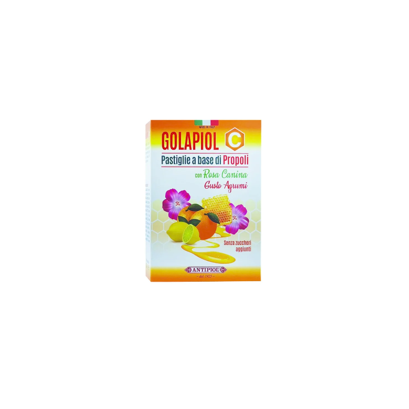 Golapiol C Pastiglie Propoli con Vitamina C per Mal di Gola 24 Pastiglie Golapiol C Pastiglie Propoli con Vitamina C per Mal di Gola 24 Pastiglie
