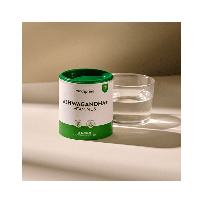 Foodspring Ashwagandha + Vitamina B6 per Concentrazione e Stanchezza 60 Capsule Foodspring Ashwagandha + Vitamina B6 per Concentrazione e Stanchezza 60 Capsule