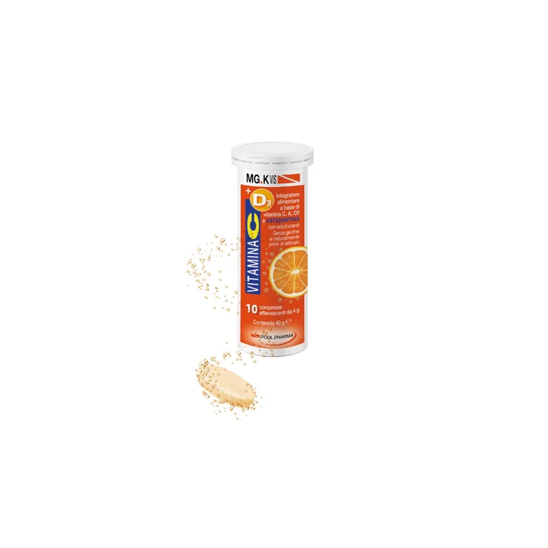 MGK VIS Vitamina C, D3, A e Astaxantina Multivitaminico 10 Compresse Effervescenti MGK VIS Vitamina C, D3, A e Astaxantina Multivitaminico 10 Compresse Effervescenti