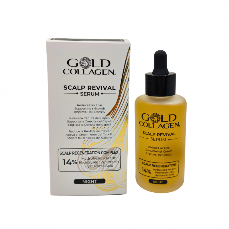 confezione di Gold Collagen Scalp Revival Lozione Anti Caduta Capelli 100ml confezione di Gold Collagen Scalp Revival Lozione Anti Caduta Capelli 100ml