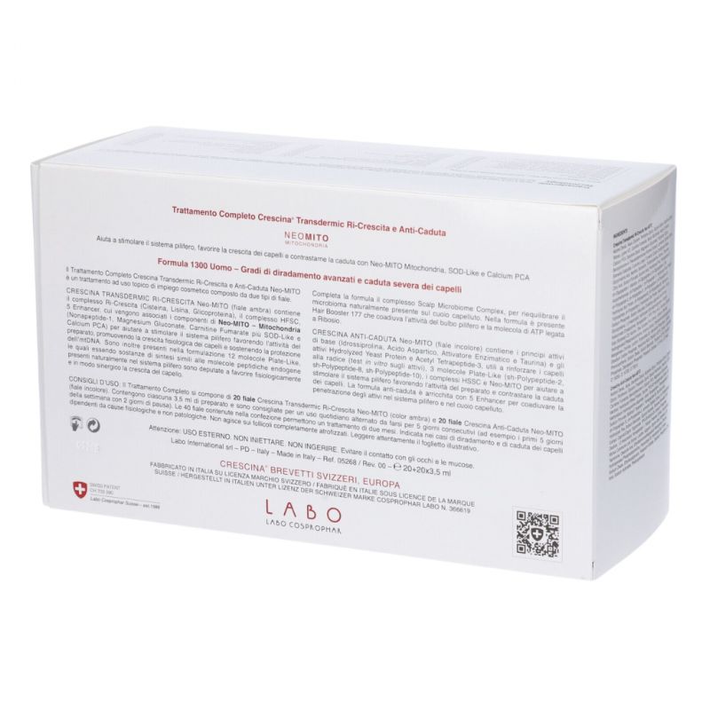 confezione Crescina Ri-Crescita Neo Mito 1300 per Uomo Trattamento Completo 40 Fiale confezione Crescina Ri-Crescita Neo Mito 1300 per Uomo Trattamento Completo 40 Fiale