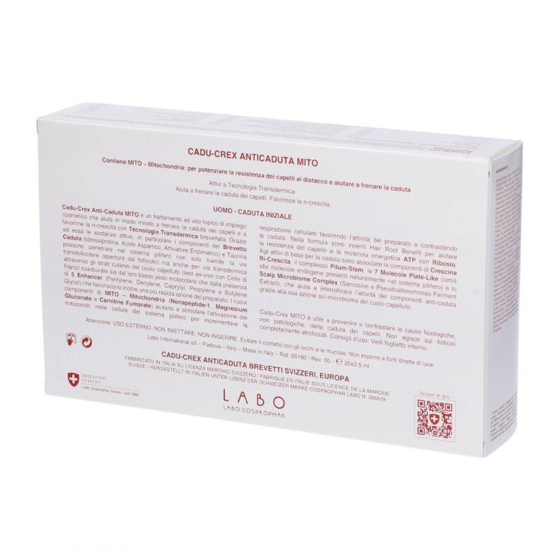 confezione Labo Cadu-Crex Mito Caduta Iniziale Uomo 20 Fiale confezione Labo Cadu-Crex Mito Caduta Iniziale Uomo 20 Fiale