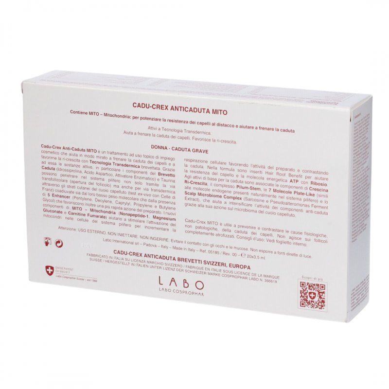 confezione Labo Cadu-Crex Mito Caduta Grave Donna 20 Fiale confezione Labo Cadu-Crex Mito Caduta Grave Donna 20 Fiale