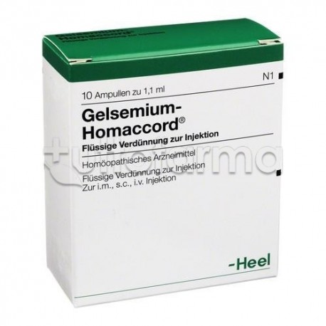 Gelsemium Homaccord Heel Guna 10 Fiale Medicinale Omeopatico 1,1ml