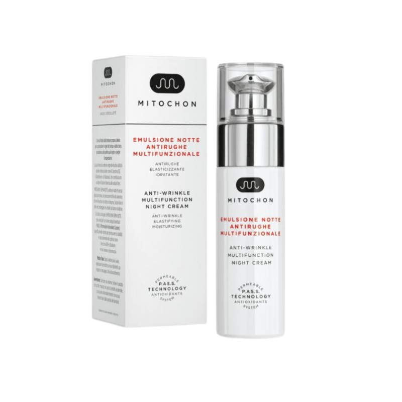 flacone Mitochon Emulsione Notte Antirughe Multifunzionale Viso e Décolleté 30ml