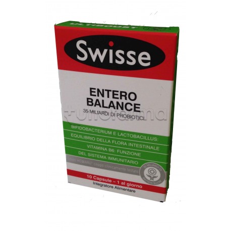 scatola Swisse Entero Balance Integratore con Fermenti Lattici 10 Capsule