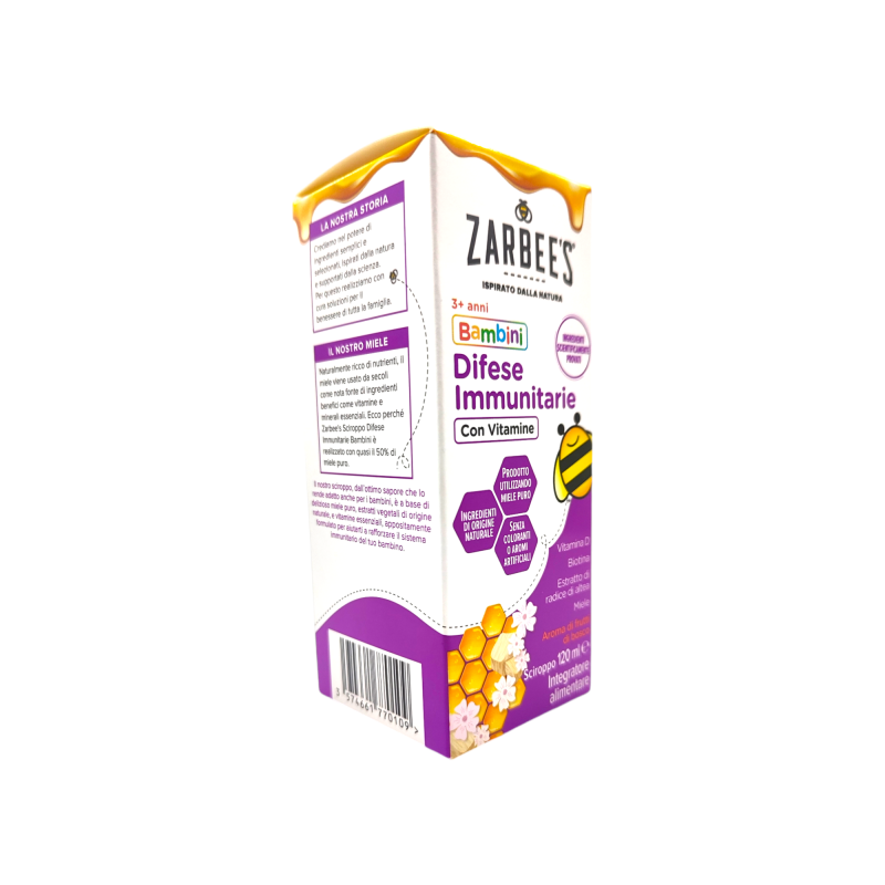 confezione di Zarbee's Bambini Sciroppo con Miele per Difese Immunitarie 120 ml confezione di Zarbee's Bambini Sciroppo con Miele per Difese Immunitarie 120 ml