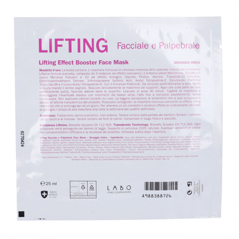Labo Lifting Facciale Palpebrale Maschera Booster 25ml Labo Lifting Facciale Palpebrale Maschera Booster 25ml
