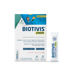 confezione di Biotivis Junior 10 Miliardi Fermenti Lattici per Bambini 12 Stick Gusto Candy confezione di Biotivis Junior 10 Miliardi Fermenti Lattici per Bambini 12 Stick Gusto Candy