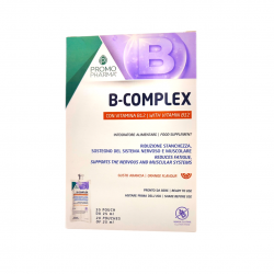 confezione di Promopharma B-Complex con Vitamina B12 20 Pouch Liquidi da 25ml confezione di Promopharma B-Complex con Vitamina B12 20 Pouch Liquidi da 25ml