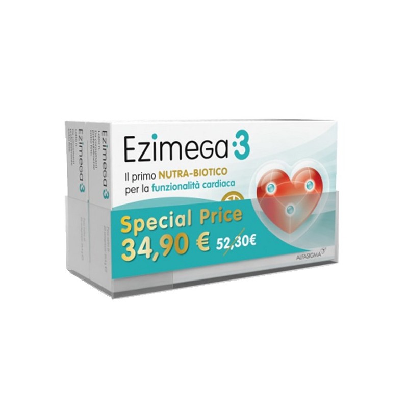 confezione di Ezimega3 Integratore per il Colesterolo Bipacco 2 Confezioni da 20 Compresse confezione di Ezimega3 Integratore per il Colesterolo Bipacco 2 Confezioni da 20 Compresse