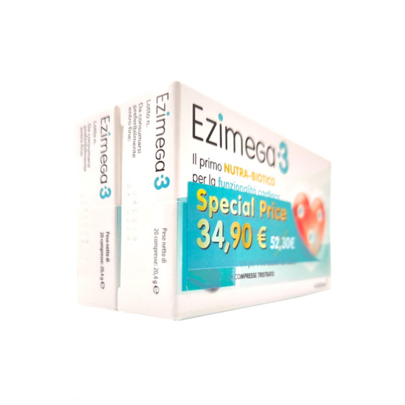 Ezimega3 Integratore per il Colesterolo 2 Confezioni da 20 Compresse Ezimega3 Integratore per il Colesterolo 2 Confezioni da 20 Compresse