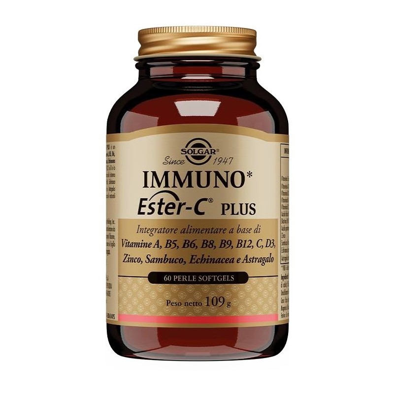confezione di Solgar Immuno Ester-C Plus Integratore Vitaminico per Difese Immunitarie 60 Perle