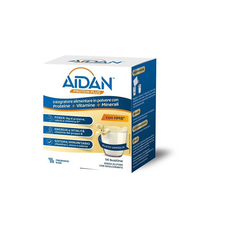 Aidan Protein Plus Vaniglia per Massa Muscolare 14 Bustine Aidan Protein Plus Vaniglia per Massa Muscolare 14 Bustine