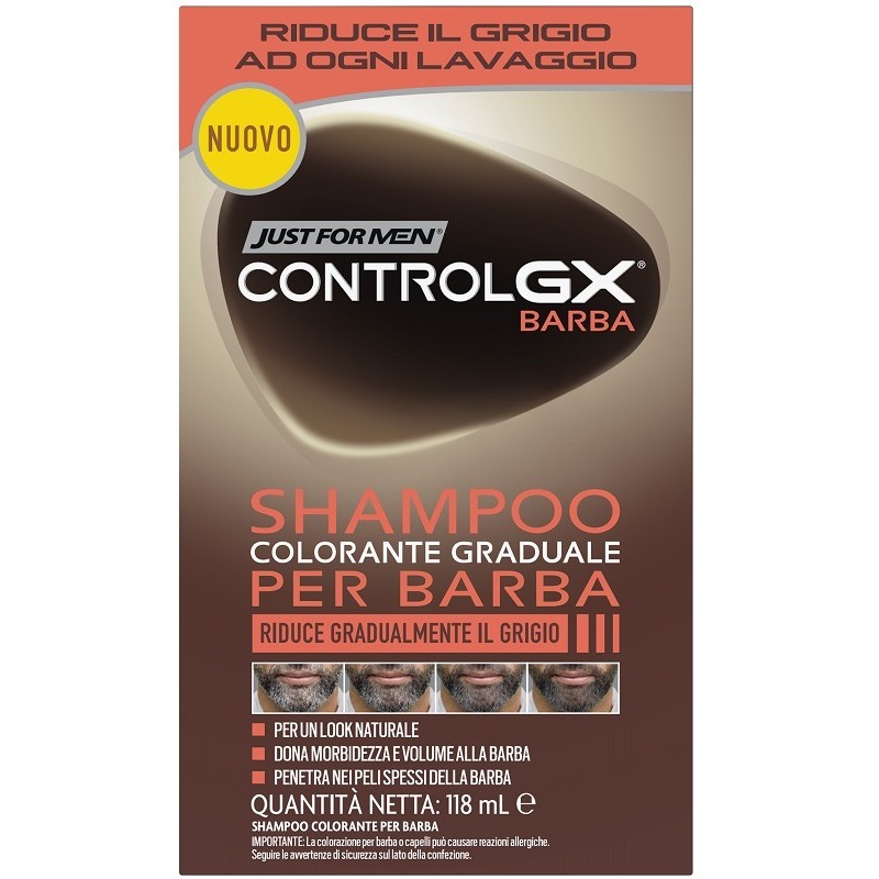 Just For Men Control GX Shampoo Colorante Graduale per Barba 118 ml Just For Men Control GX Shampoo Colorante Graduale per Barba 118 ml