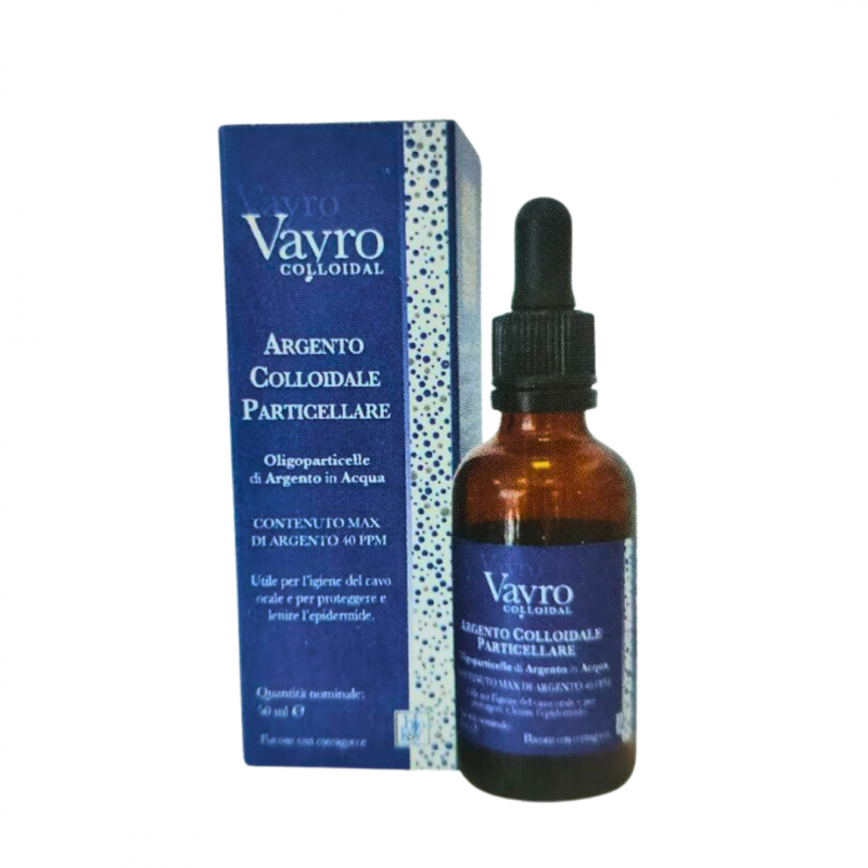 confezione di Vayro Argento Colloidale Particellare per Infezioni Batteriche 50ml confezione di Vayro Argento Colloidale Particellare per Infezioni Batteriche 50ml