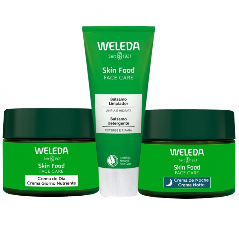 Weleda Linea Viso Skin Food con Balsamo Viso + Crema Giorno + Crema Notte