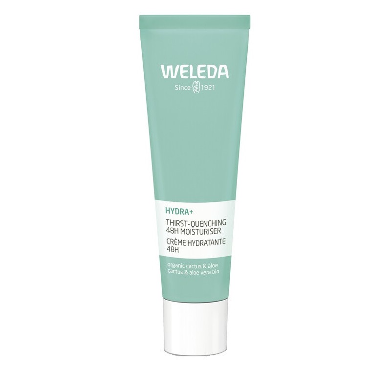 confezione di Weleda Hydra+ Crema Viso Idratante 48h da 30ml confezione di Weleda Hydra+ Crema Viso Idratante 48h da 30ml