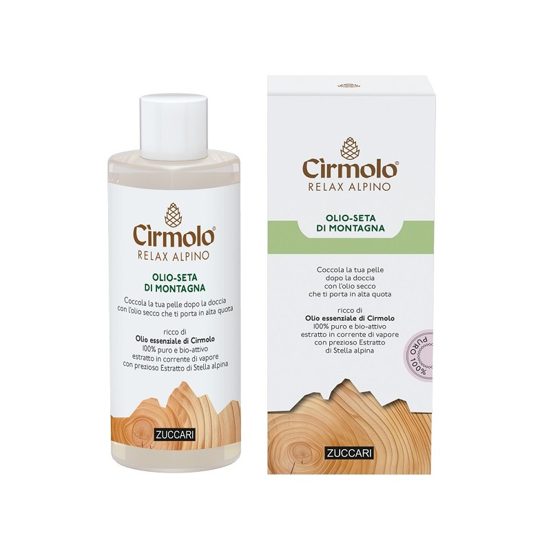 flacone di Zuccari Cirmolo Olio Secco Seta di Montagna per il Corpo 125ml flacone di Zuccari Cirmolo Olio Secco Seta di Montagna per il Corpo 125ml