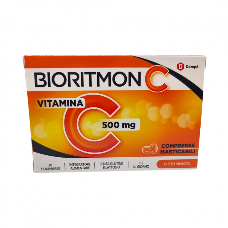 confezione Bioritmon C 500 Vitamina C per Difese Immunitarie 20 Compresse Masticabili confezione Bioritmon C 500 Vitamina C per Difese Immunitarie 20 Compresse Masticabili