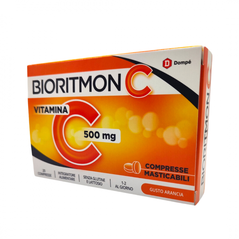 confezione Bioritmon C 500 Vitamina C per Difese Immunitarie 20 Compresse Masticabili confezione Bioritmon C 500 Vitamina C per Difese Immunitarie 20 Compresse Masticabili