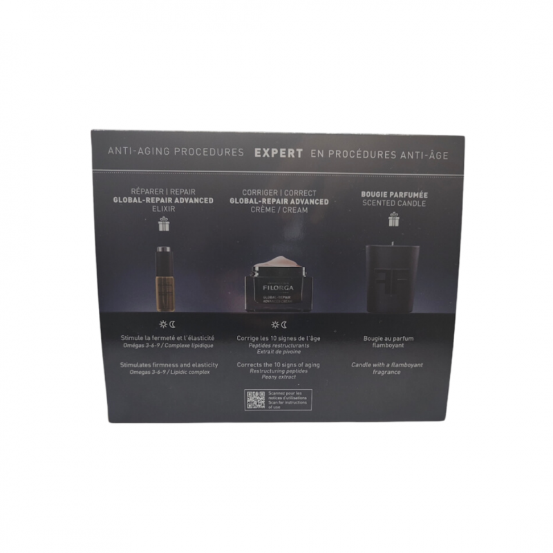 confezione Filorga Xmas Coffret Global con Siero Anti-Età 5ml + Crema Viso Anti-Età 50ml + Candela 75gr confezione Filorga Xmas Coffret Global con Siero Anti-Età 5ml + Crema Viso Anti-Età 50ml + Candela 75gr