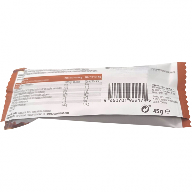 Foodspring Barretta Proteica Vegana Multistrato Gusto Arachidi 1 Barretta Foodspring Barretta Proteica Vegana Multistrato Gusto Arachidi 1 Barretta