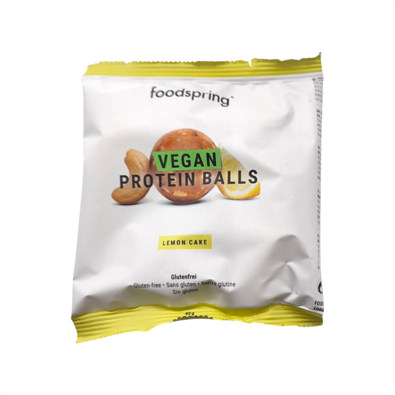 Foodspring Protein Balls Snack Proteico Vegano Gusto Torta al Limone sacchetto Foodspring Protein Balls Snack Proteico Vegano Gusto Torta al Limone sacchetto