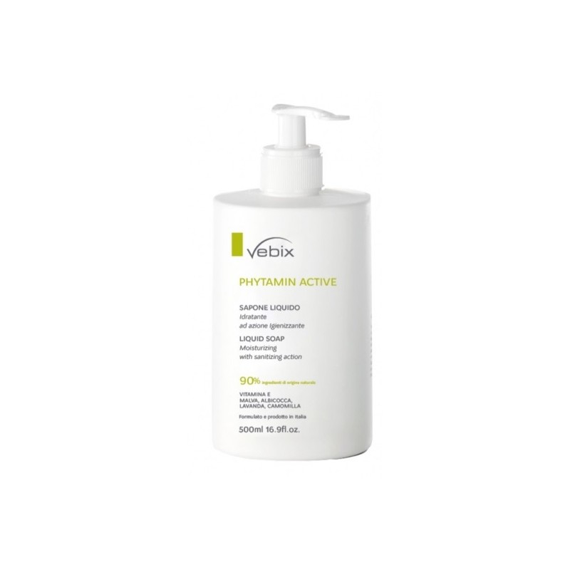Vebix Phytamin Active Sapone Liquido Idratante per Mani 500ml Vebix Phytamin Active Sapone Liquido Idratante per Mani 500ml