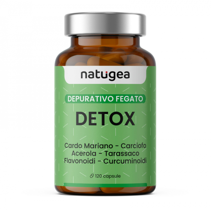 confezione di Natugea Detox Integratore Depurativo per Digestione 120 Compresse