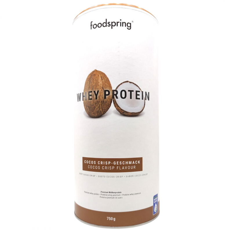 Barattolo Foodspring Whey Protein Cocco Croccante Alimento Proteico 750g Barattolo Foodspring Whey Protein Cocco Croccante Alimento Proteico 750g