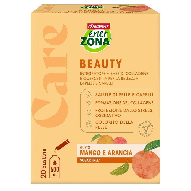 confezione di Enerzona Care Beauty Integratore Pelle e Capelli Gusto Mango e Arancia 20 Bustine confezione di Enerzona Care Beauty Integratore Pelle e Capelli Gusto Mango e Arancia 20 Bustine
