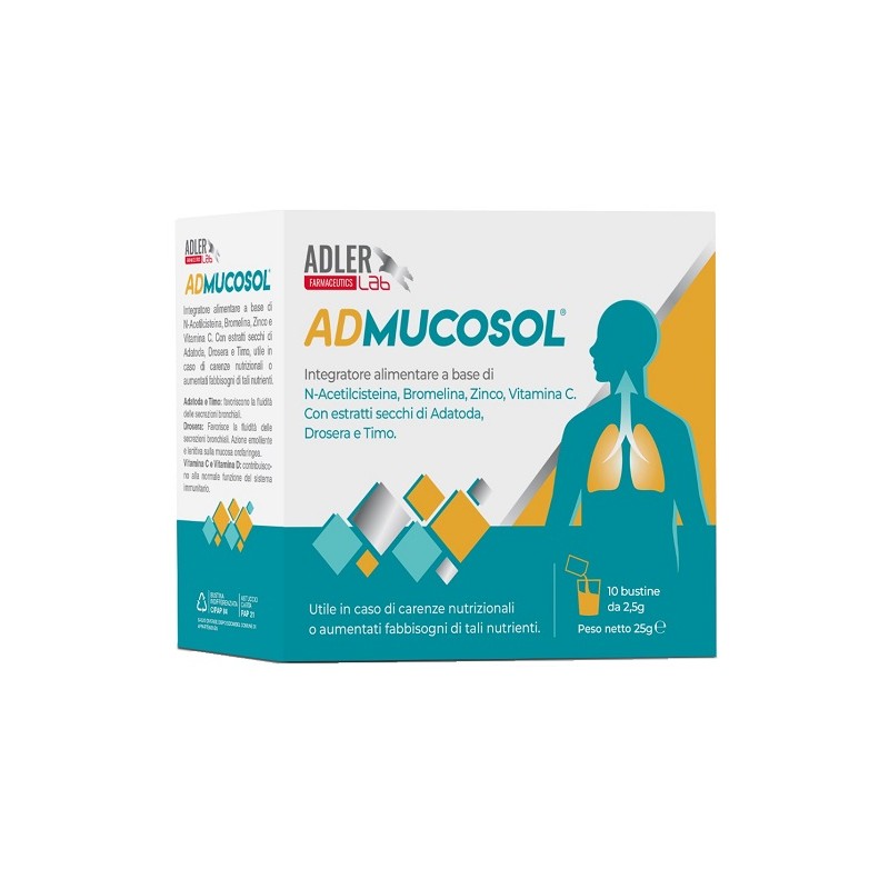 Admucosol per Sistema Immunitario e Salute Respiratoria 10 Bustine Admucosol per Sistema Immunitario e Salute Respiratoria 10 Bustine