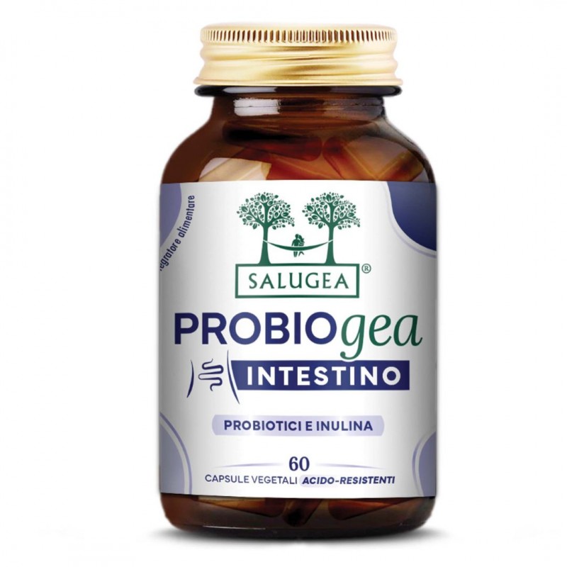 Barattolo di Salugea Probiogea Intestino Integratore Probiotico Fermenti Lattici 60 Capsule