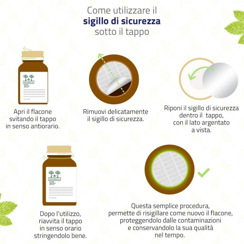Sigillo di sicurezza di Salugea Probiogea Intestino Integratore Probiotico Fermenti Lattici 60 Capsule