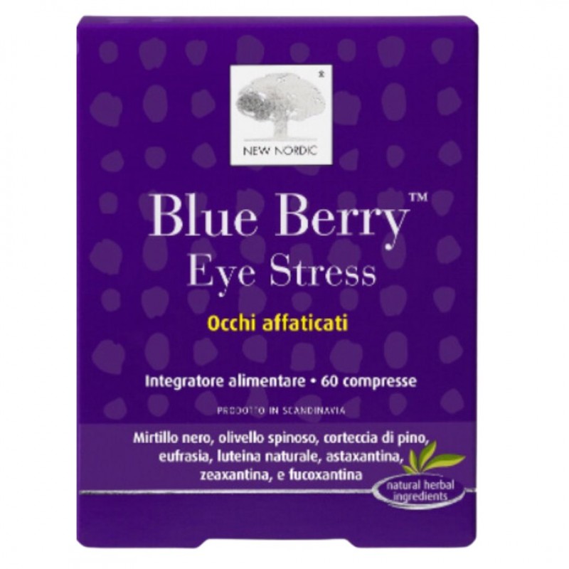 Confezione di New Nordic Blue Berry Eye Stress Integratore per Vista 60 Compresse