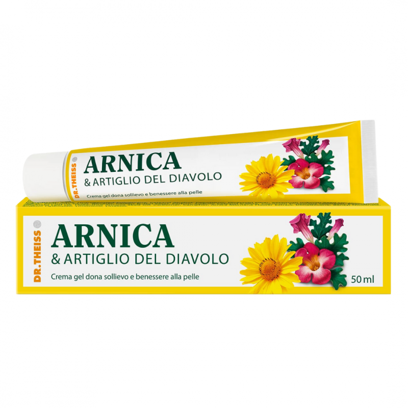 confezione Dr Theiss Crema all'Arnica e Artiglio del Diavolo 50ml confezione Dr Theiss Crema all'Arnica e Artiglio del Diavolo 50ml
