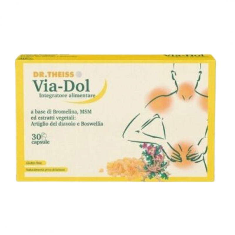 confezione Dr. Theiss Via-Dol Artiglio del Diavolo e Boswelia 30 Capsule confezione Dr. Theiss Via-Dol Artiglio del Diavolo e Boswelia 30 Capsule