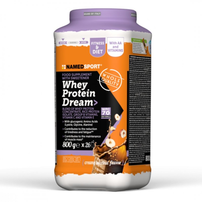 Named Sport Whey Protein Dream Miscela di Proteine Gusto Nocciola 800g Named Sport Whey Protein Dream Miscela di Proteine Gusto Nocciola 800g