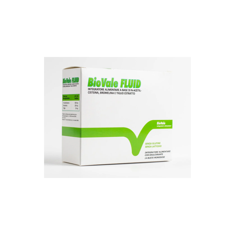 BioVale Fluid Integratore Mucolitico per Vie Respiratorie 14 Bustine BioVale Fluid Integratore Mucolitico per Vie Respiratorie 14 Bustine