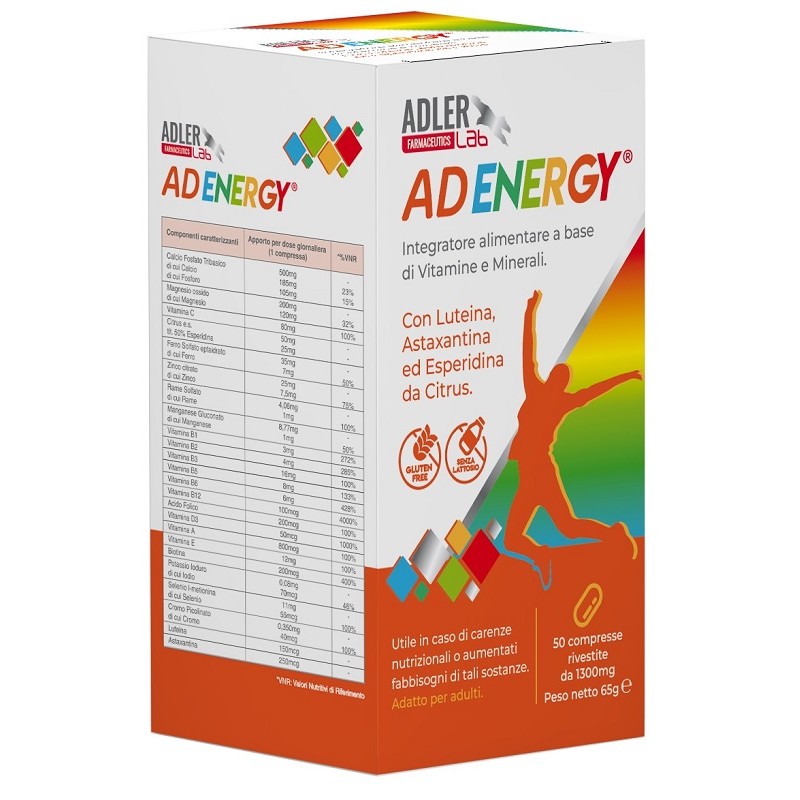 AD Energy Multivitaminico per Benessere Quotidiano 50 Compresse AD Energy Multivitaminico per Benessere Quotidiano 50 Compresse