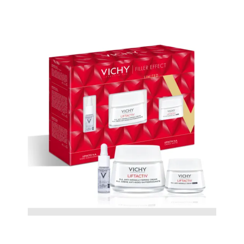 confezione di Vichy Liftactiv HA Cofanetto Filler Effect Siero 10 ml + Crema Giorno 50 ml + Crema Notte 15 ml