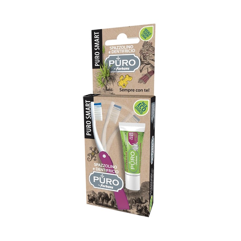 Puro Smart Kit Igiene Orale per Igiene Orale Spazzolino e Dentifricio 12ml Puro Smart Kit Igiene Orale per Igiene Orale Spazzolino e Dentifricio 12ml