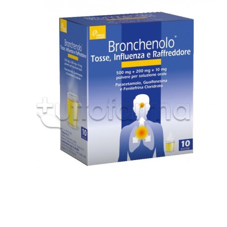 Bronchenolo Tripla Azione contro Tosse Influenza e Raffreddore 10 Bustine